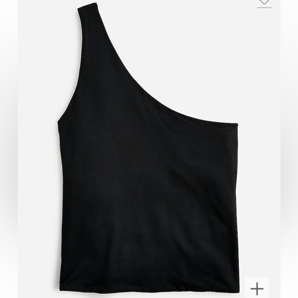 NWT J.Crew FormKnit Black One-shoulder Tank Top Size Small